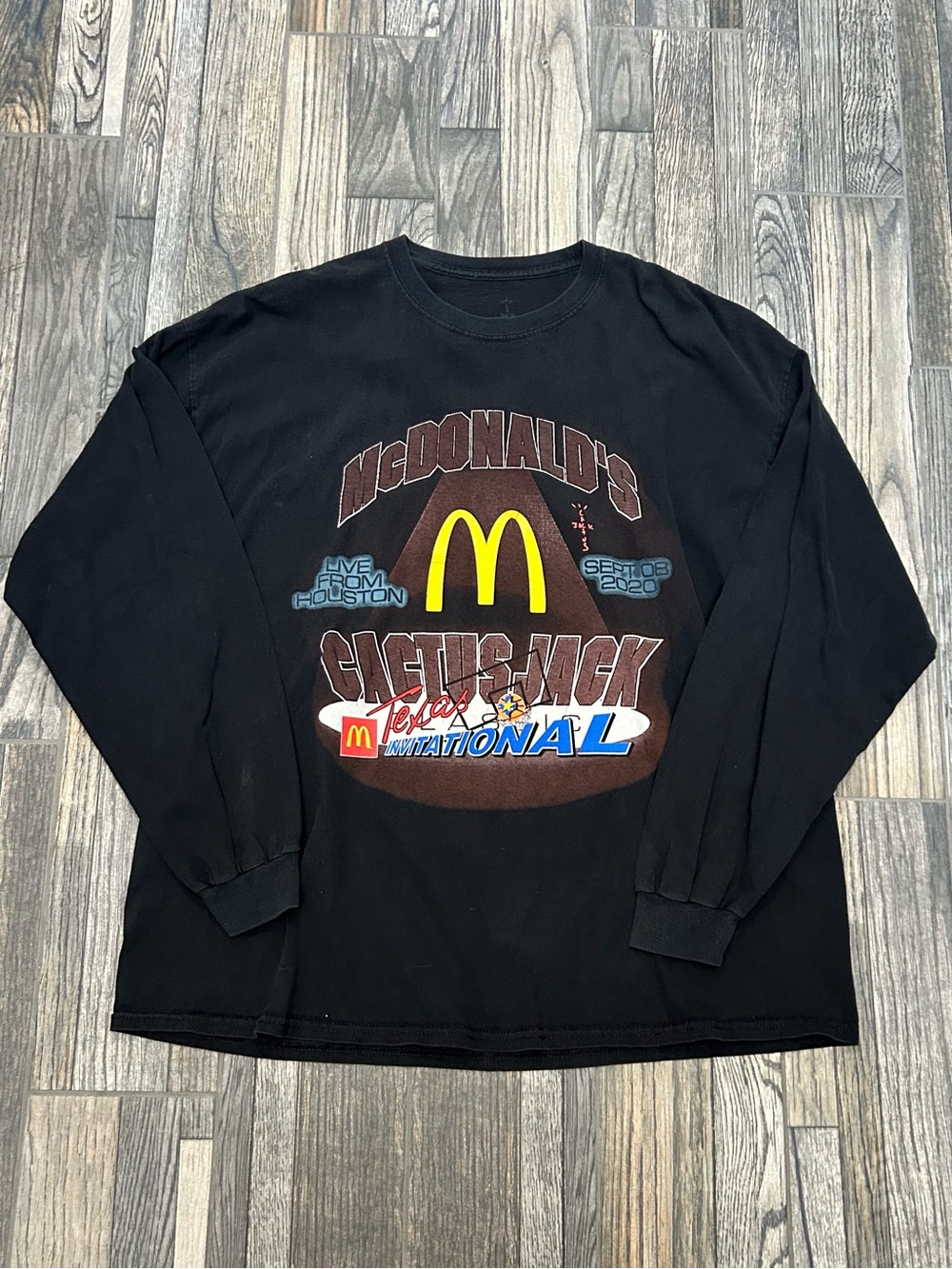 👁️Travis Scott Cactus Jack McDonald's Texas Invitational Long Sleeve Shirt Black